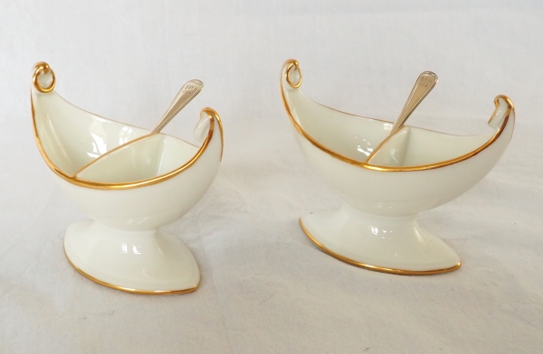 Nast : set of 4 Empire Paris porcelain salt cellars - early 19th century