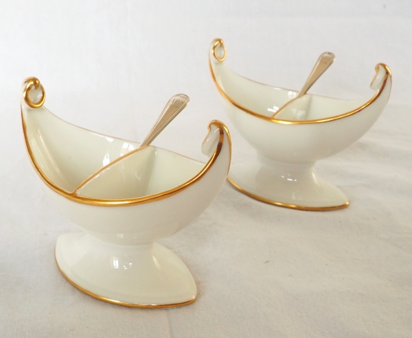 Nast : set of 4 Empire Paris porcelain salt cellars - early 19th century
