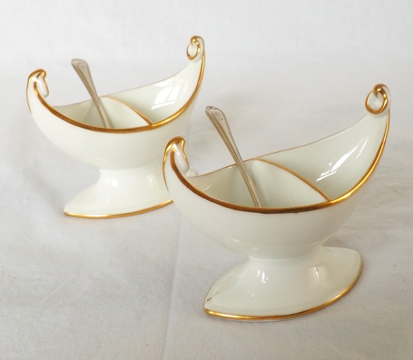 Nast : set of 4 Empire Paris porcelain salt cellars - early 19th century