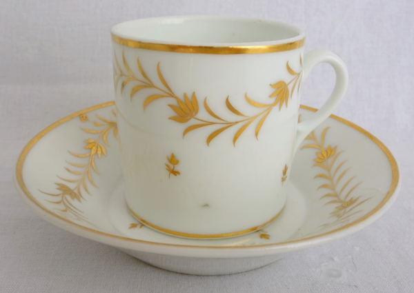 Niderviller : porcelain coffee set - 4 coffee cups - signed