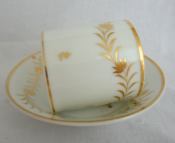 Niderviller : porcelain coffee set - 4 coffee cups - signed
