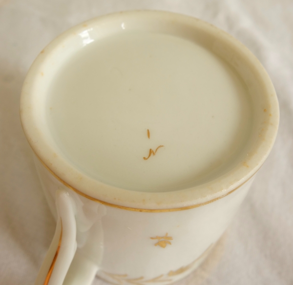 Niderviller : service à café en porcelaine de 4 tasses litron - signées