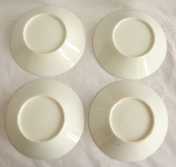 Niderviller : porcelain coffee set - 4 coffee cups - signed