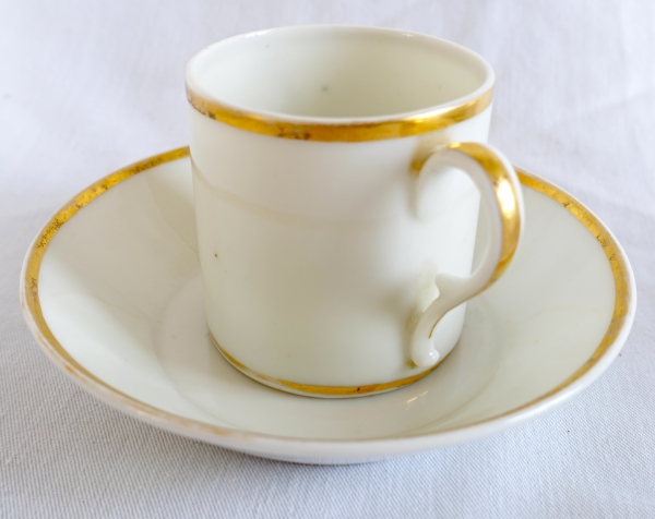 Suite de 4 tasses à café litron à monogrammes d'époque Directoire vers 1800