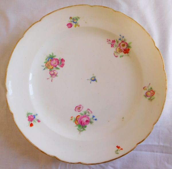 Set of 6 porcelain plates, Louis XVI period, manufacture de Clignancourt
