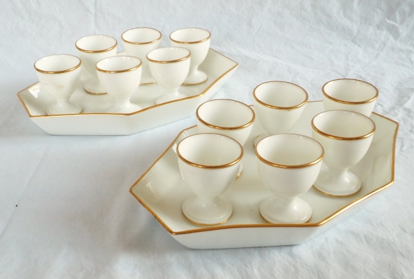 Nast : set of 6 Empire Paris porcelain egg cups - early 19th century