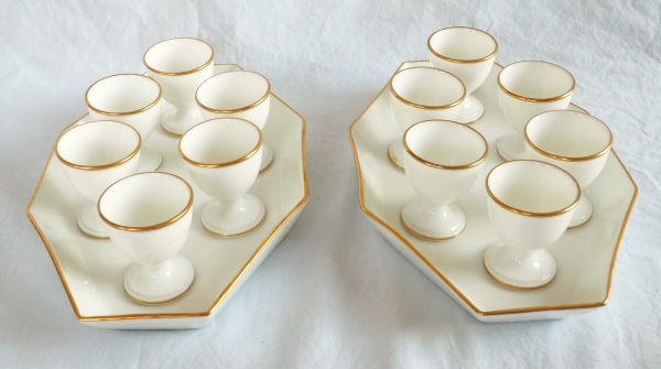 Nast : set of 6 Empire Paris porcelain egg cups - early 19th century