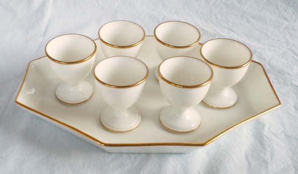 Nast : set of 6 Empire Paris porcelain egg cups - early 19th century