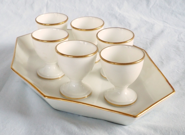 Nast : set of 6 Empire Paris porcelain egg cups - early 19th century