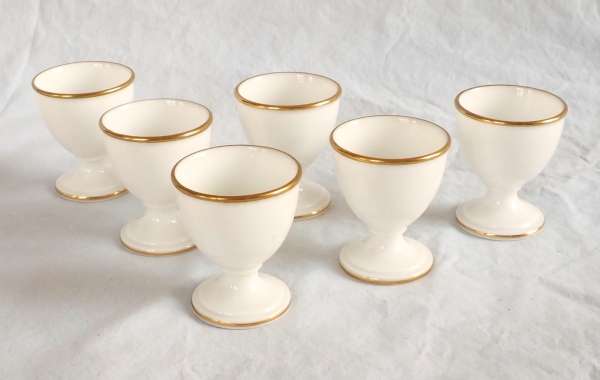 Nast : set of 6 Empire Paris porcelain egg cups - early 19th century