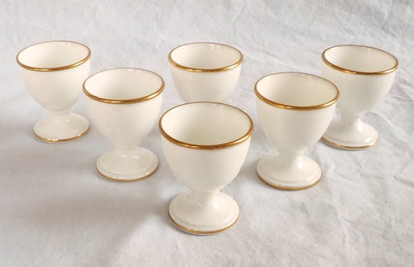 Nast : set of 6 Empire Paris porcelain egg cups - early 19th century