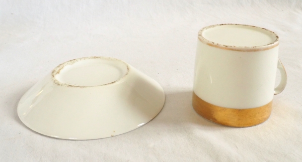 Empire Paris porcelain coffee set enhanced with fine gold - early 19th century