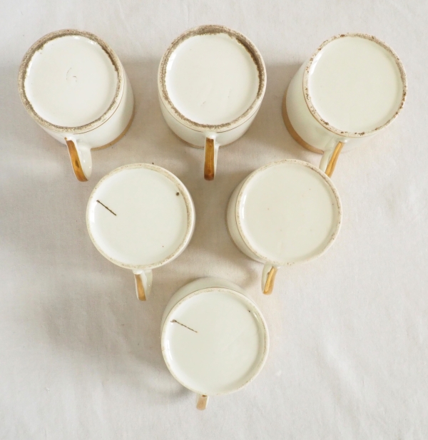Empire Paris porcelain coffee set enhanced with fine gold - early 19th century