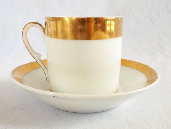 Empire Paris porcelain coffee set enhanced with fine gold - early 19th century