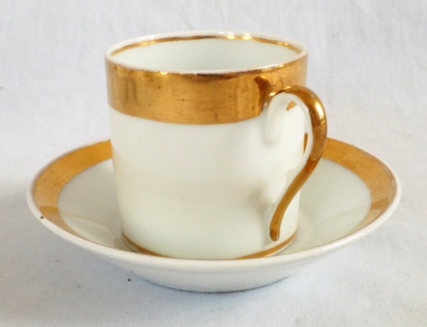 Empire Paris porcelain coffee set enhanced with fine gold - early 19th century