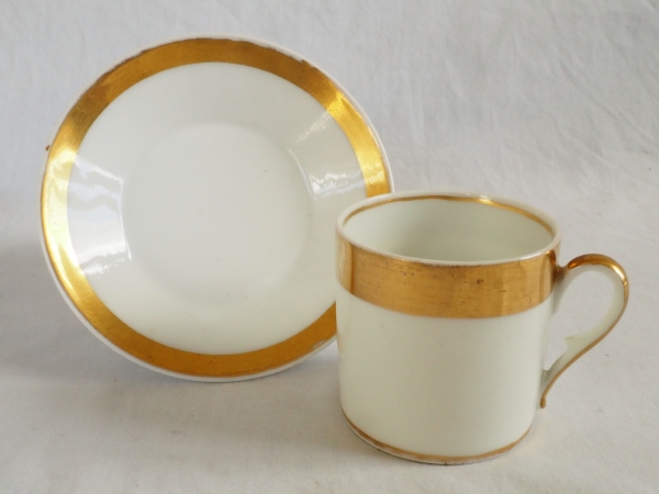Empire Paris porcelain coffee set enhanced with fine gold - early 19th century