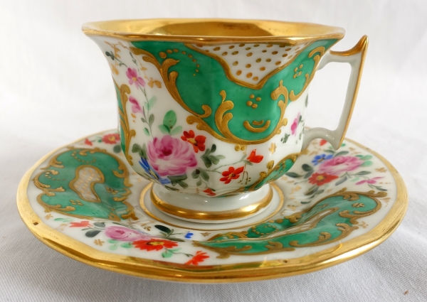 Service de 6 tasses à thé en porcelaine de Paris attribuées à Jacob Petit - vers 1840