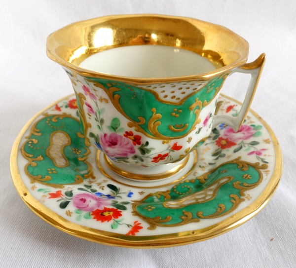 Service de 6 tasses à thé en porcelaine de Paris attribuées à Jacob Petit - vers 1840