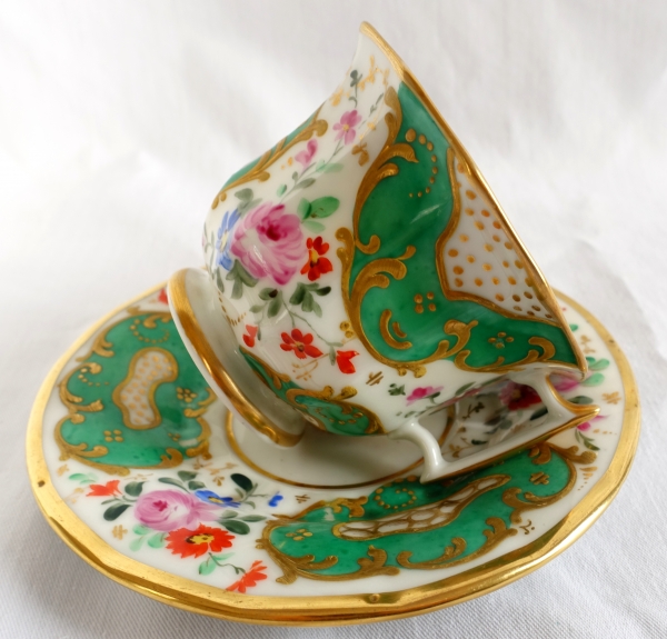 Service de 6 tasses à thé en porcelaine de Paris attribuées à Jacob Petit - vers 1840