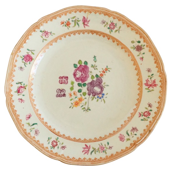 Porcelain plate, East India Company, late 18th century.