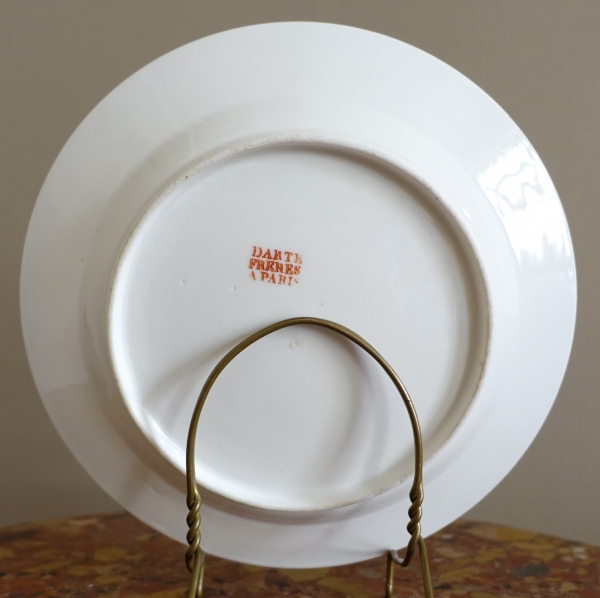 Darte Frères - Empire porcelain plate decorated with nuts - signed