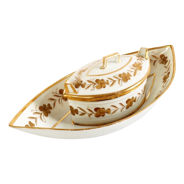 Paris porcelain butter dish in the taste of Locre Manufacture - late 18th century