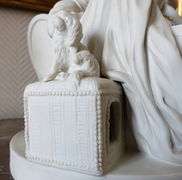 Sevres manufacture : galant scene in the style of 18th century - porcelain biscuit - signed