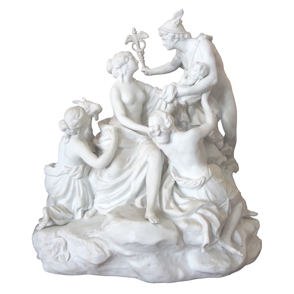 Sèvres : la naissance de Bacchus, grand groupe en biscuit d'époque XVIIIe siècle