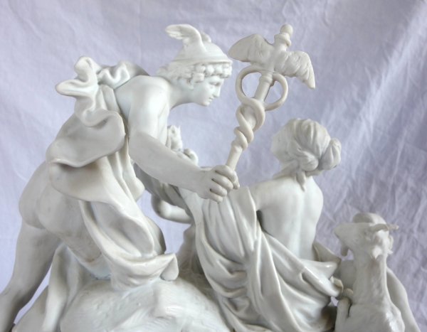 Sèvres : la naissance de Bacchus, grand groupe en biscuit d'époque XVIIIe siècle