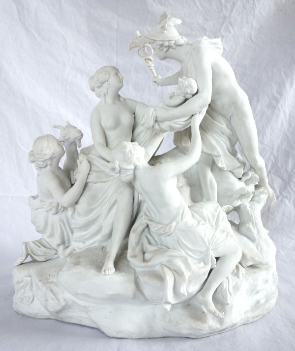 Sèvres : la naissance de Bacchus, grand groupe en biscuit d'époque XVIIIe siècle