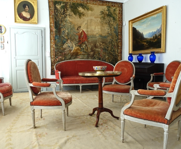 Bol à biscuits d'époque Charles X en porcelaine de Paris - décor floral et or - vers 1830