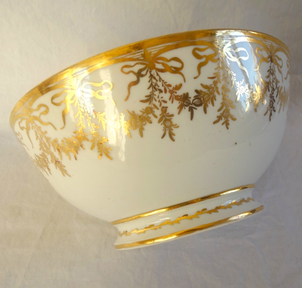 Bol à biscuits en porcelaine de Paris blanche et or - époque Directoire, fin XVIIIe siècle