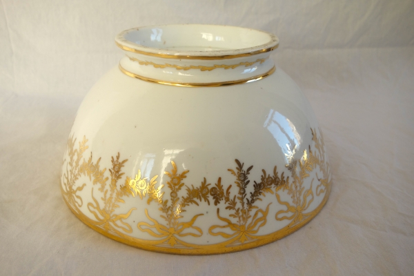 Bol à biscuits en porcelaine de Paris blanche et or - époque Directoire, fin XVIIIe siècle