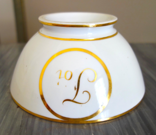 Darte - Bol à biscuits en porcelaine de Paris d'époque Empire, décor à l'or - signé