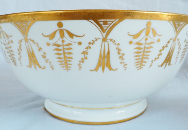 Empire Paris porcelain biscuit bowl enhanced with fine gold attributed to Locre Manufacture
