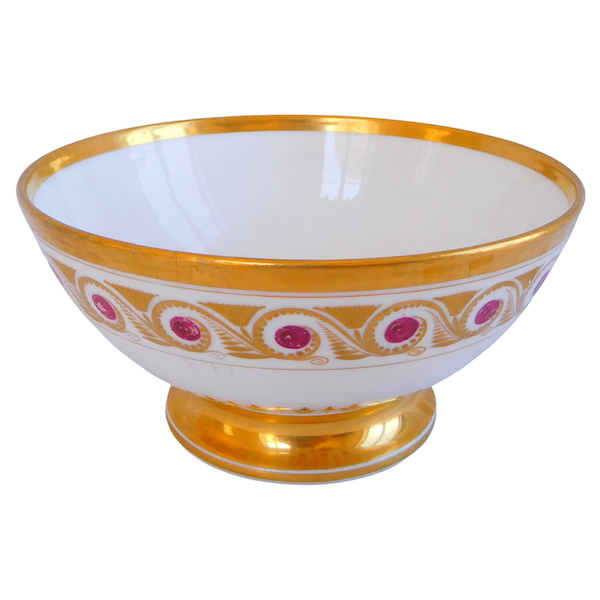 Empire Paris porcelain biscuit bowl, Deroche Manufacture, early 19th century