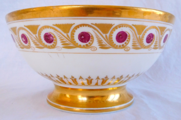 Empire Paris porcelain biscuit bowl, Deroche Manufacture, early 19th century