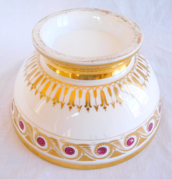 Empire Paris porcelain biscuit bowl, Deroche Manufacture, early 19th century