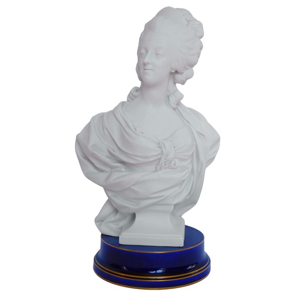 Queen Marie Antoinette bust, Sèvres porcelain biscuit, signed