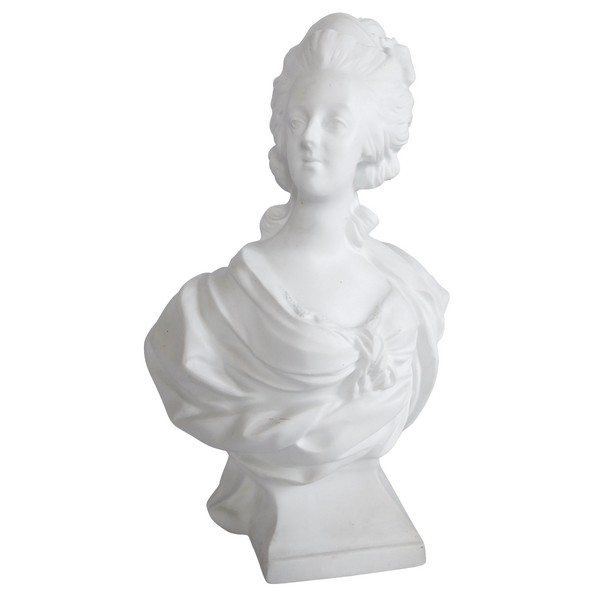 Queen Marie Antoinette bust, porcelain biscuit, Wengmüller model