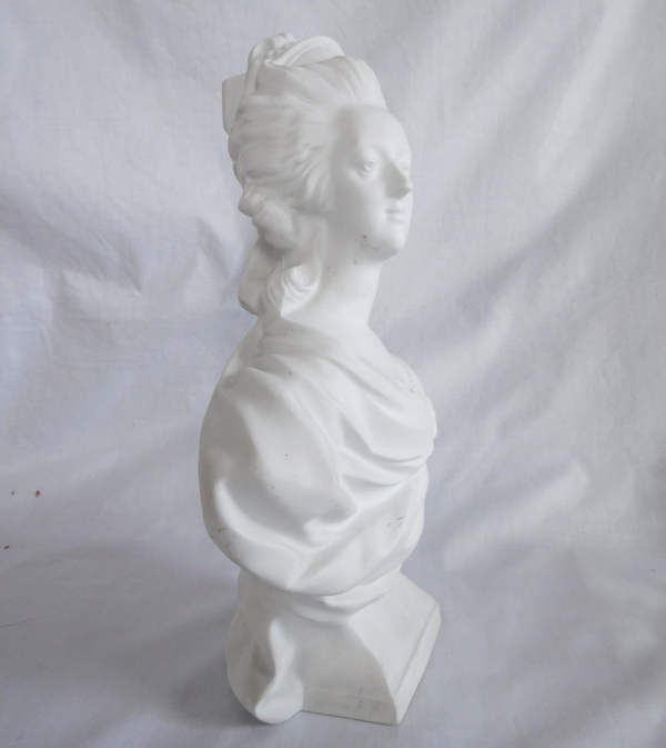 Queen Marie Antoinette bust, porcelain biscuit, Wengmüller model