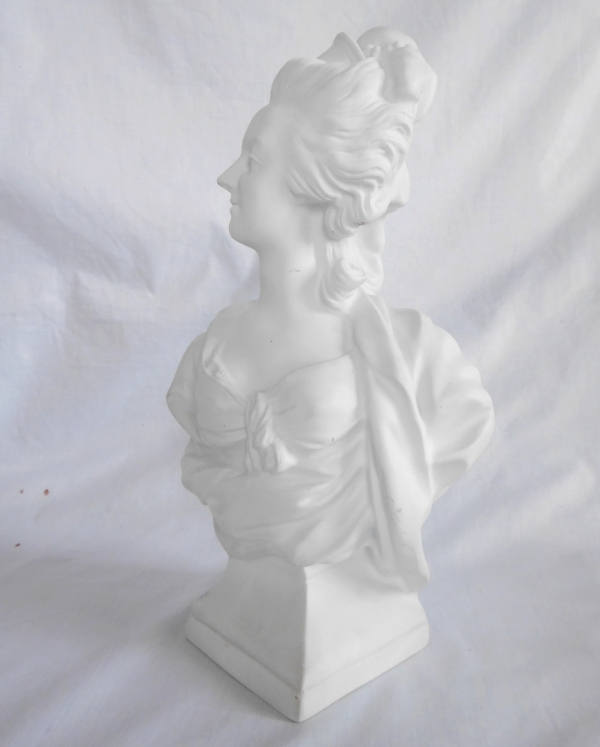 Queen Marie Antoinette bust, porcelain biscuit, Wengmüller model