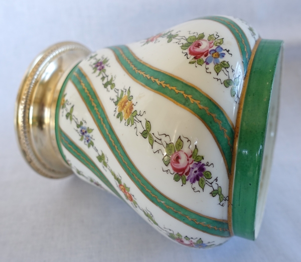 Paris porcelain planter in the taste of Sèvres, vermeil frame - circa 1900