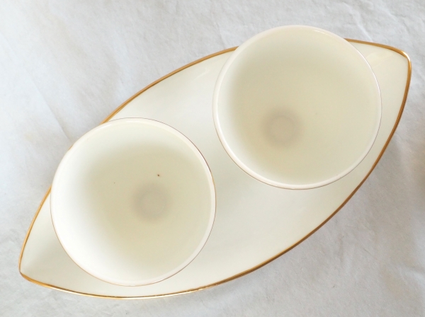 Nast : Empire Paris porcelain double jam jar enhanced with fine gold