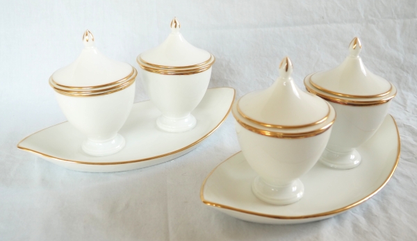 Nast : Empire Paris porcelain double jam jar enhanced with fine gold