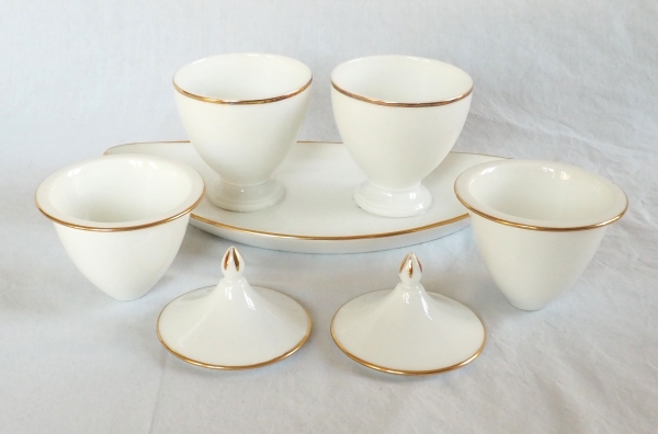 Nast : Empire Paris porcelain double jam jar enhanced with fine gold