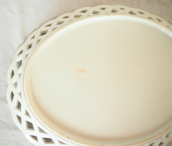 Nast : coupe corbeille ajourée et son dormant d'époque Empire - signée