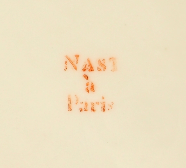 Nast : coupe corbeille ajourée et son dormant d'époque Empire - signée