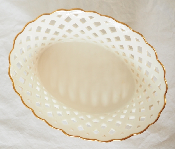 Nast : coupe corbeille ajourée et son dormant d'époque Empire - signée