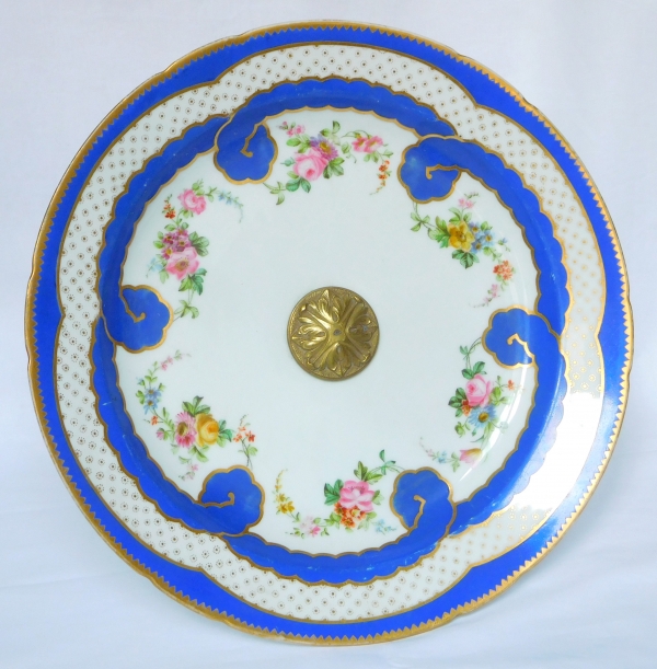 Manufacture Impériale de Saint Petersbourg - Russie : grande tazza coupe montée en porcelaine époque XIXe siècle